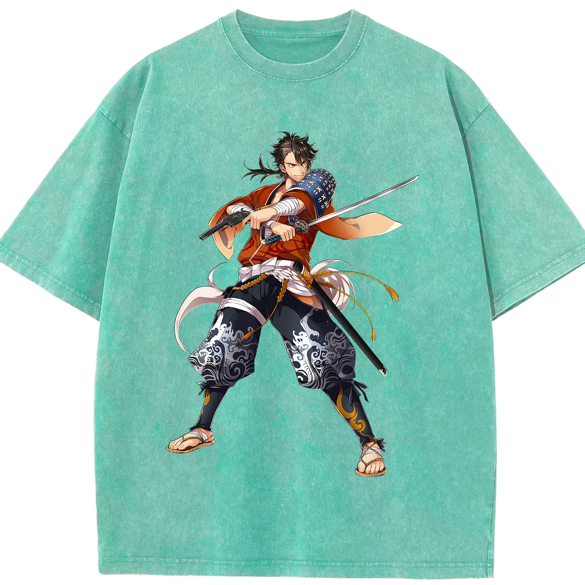 （画像用） 刀剣乱舞 Touken Ranbu 綿100% ヴィンテージ風 半袖Tシャツ（フロントプリント）